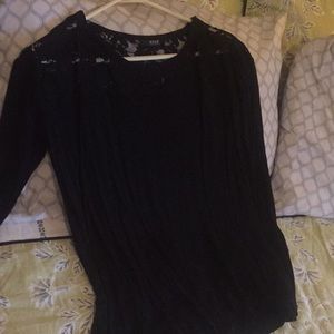 Black top with lace at top